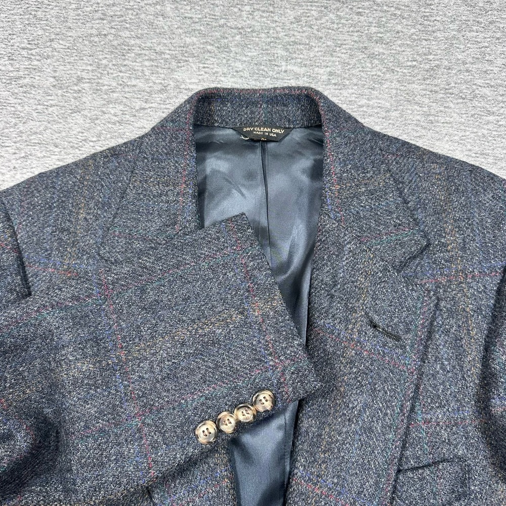 Mark Shale Blazer Mens 38 Blue Simpson & Fairbairn Shetland Wool Tweed Jacket